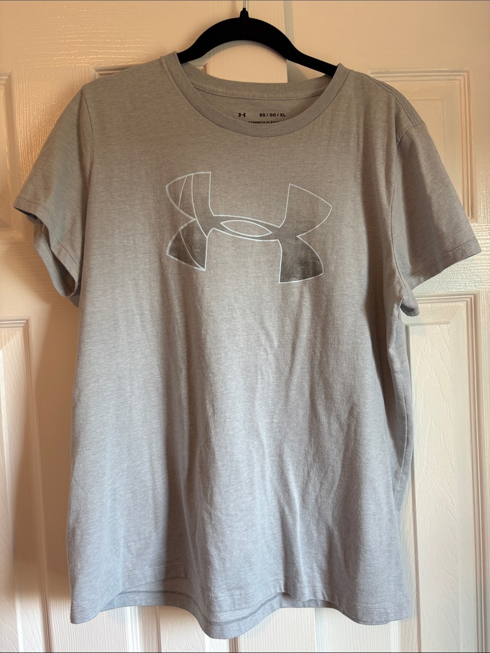 Under Armour Women’s Short Sleeve Logo Tee - Heather Blue/Light Gray - XL